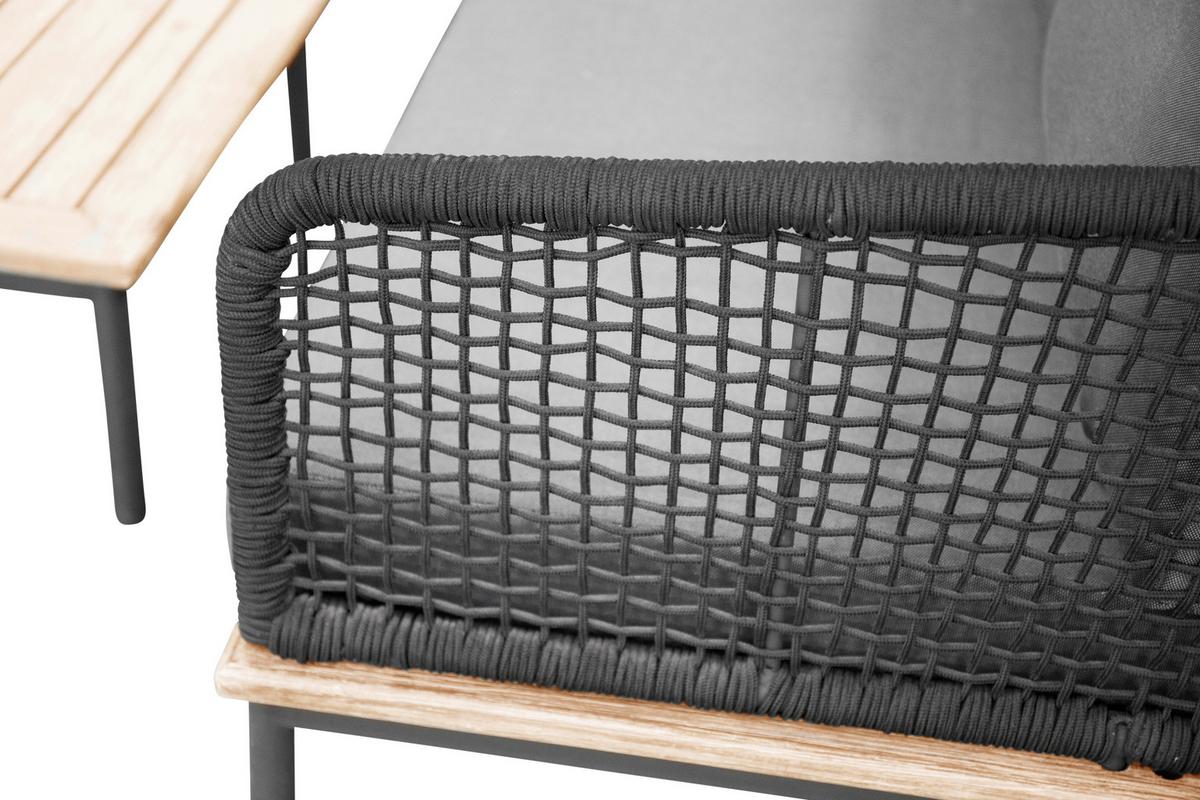 Loungegarnitur Andorra ca. 90x60x27 cm Schwarz - Schwarz, KONVENTIONELL, Kunststoff (90/60/27cm) - Gardenson