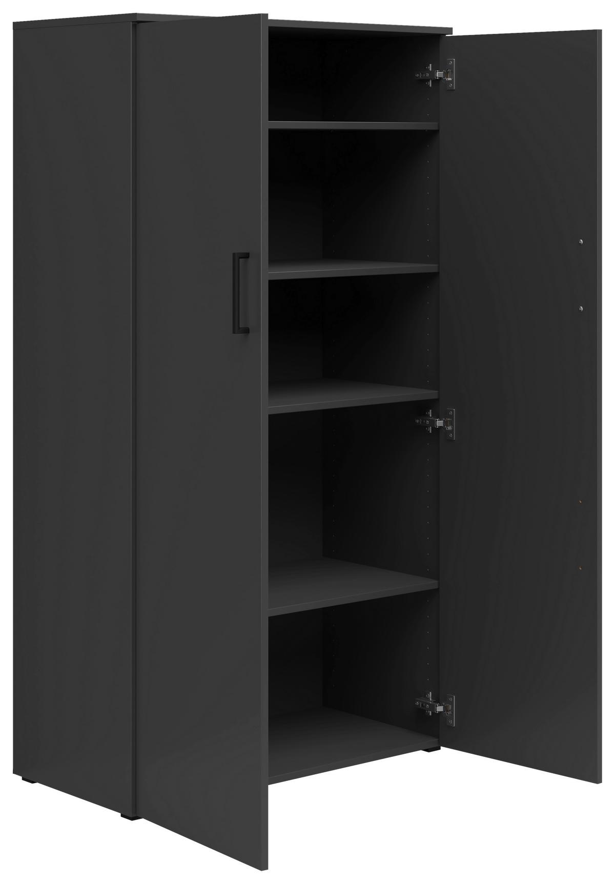 Schrank Multistauraum Graphitfarben - Graphitfarben/Schwarz, MODERN, Holzwerkstoff/Kunststoff (80/147/40cm) - Mömax