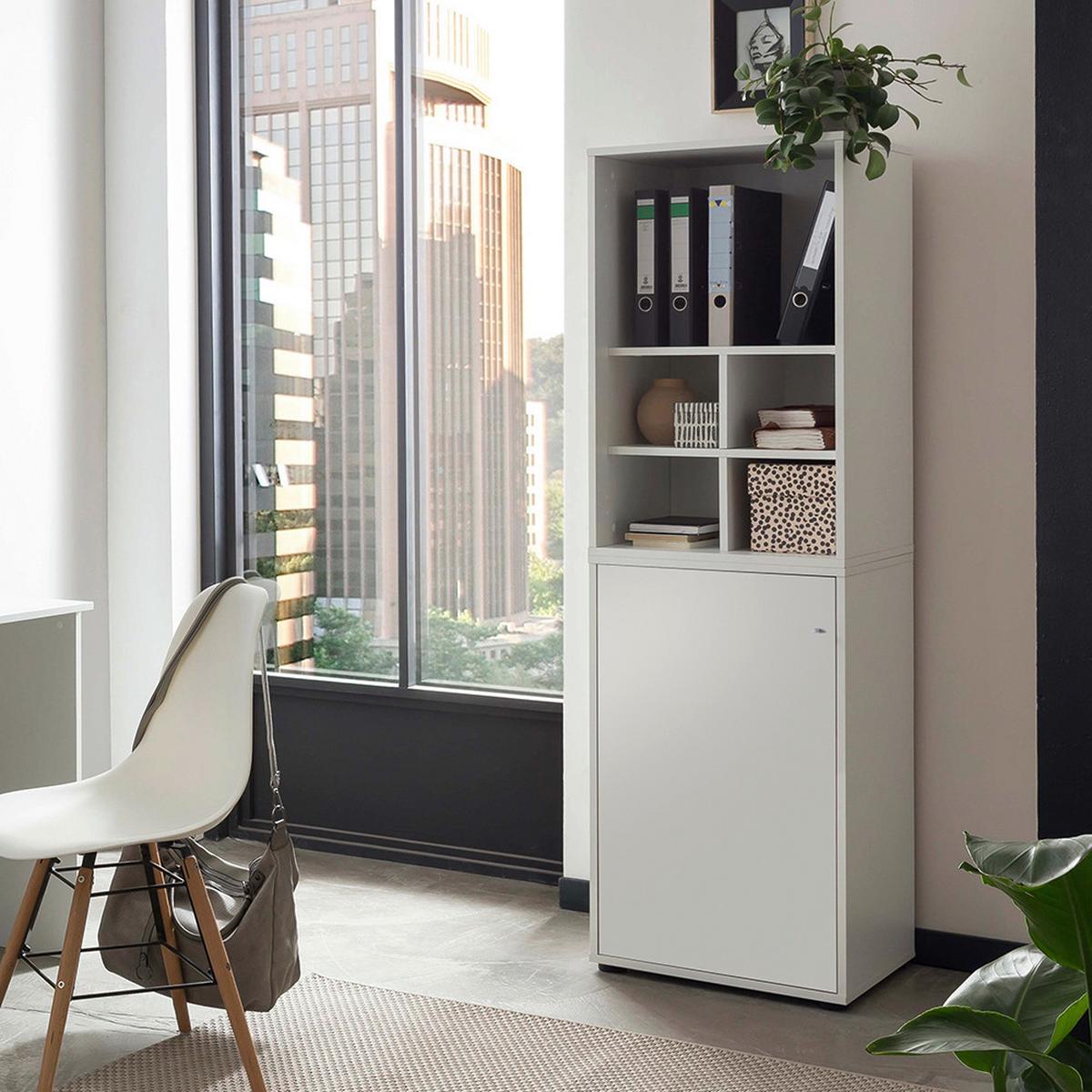 Aktenschrank Set U510R Weiß ca. 50,9x165,2x41cm - Weiß, MODERN, Holzwerkstoff (50,9/165,2/41cm) - MID.YOU