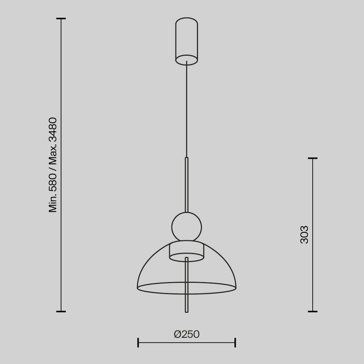 Pendelleuchte Mod185pl-L6b3k4 - Schwarz, Design, Metall (25/349.5cm) - MAYTONI