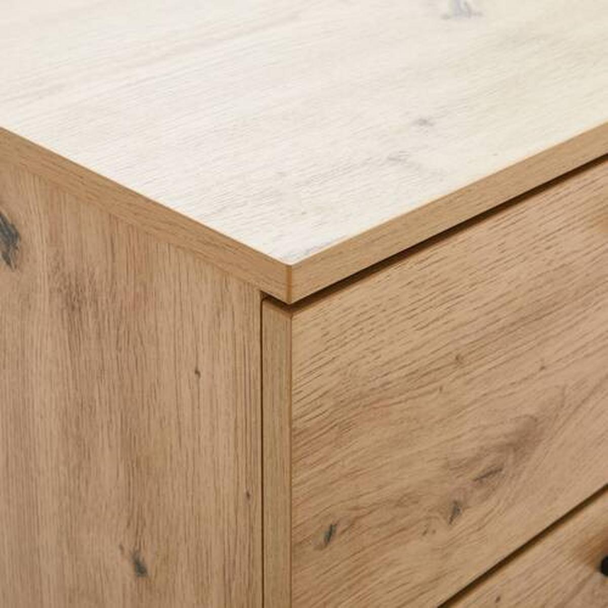 KOMODA SZEROKA THOMAS - kolor dębowy/czarny, Lifestyle, materiał drewnopochodny/metal (103/86/40cm) - MID.YOU