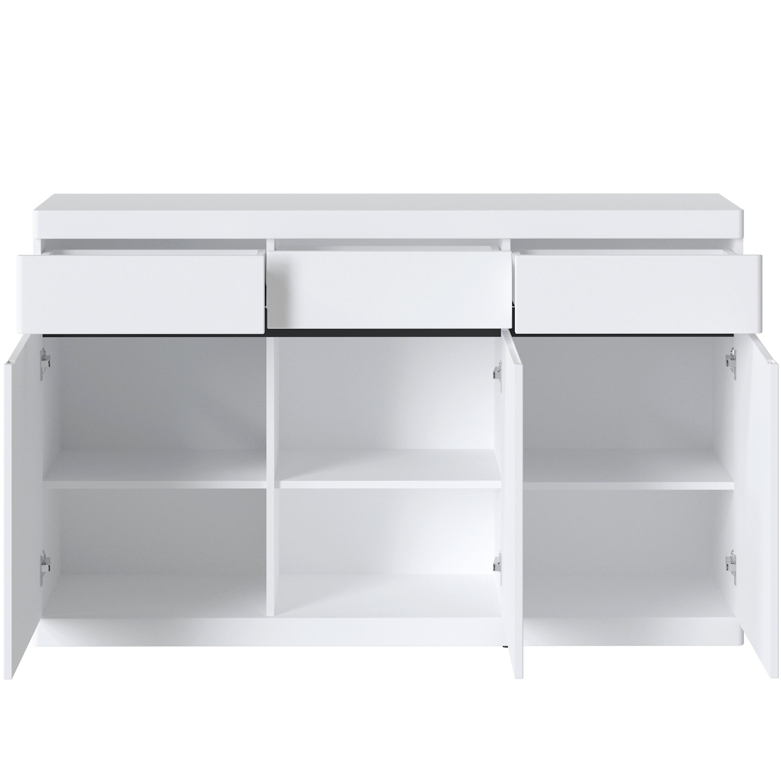 Komoda Turino Neo - bijela/boje grafita, Trend, drvni materijal/plastika (150/92,1/39,9cm) - Modern Living