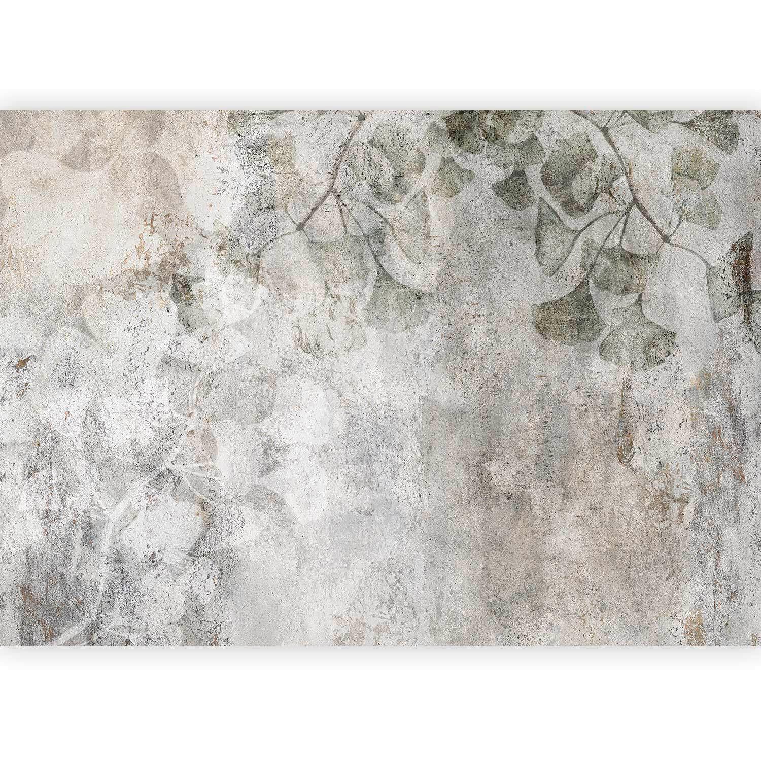 Fototapeta Jurassic Ginkgo, 200x140cm - svetlo siva/olivno zelena , Trendi, tekstil (200/140cm) - artgeist