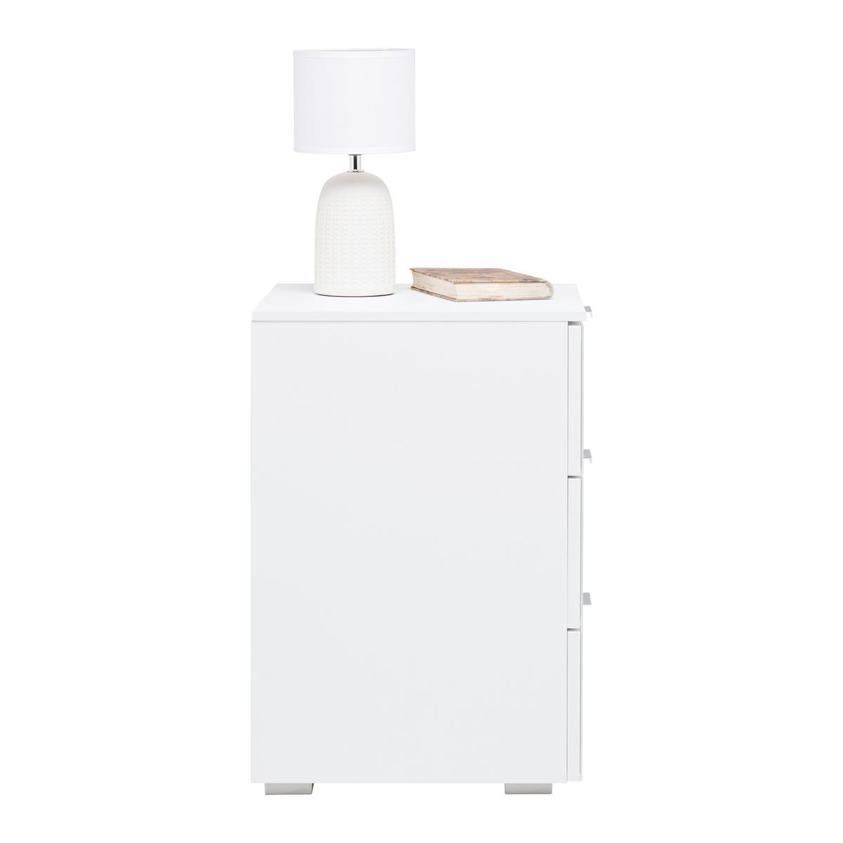 NOPTIERA FIFTY - alb, Konventionell, sticlă/material pe bază de lemn (40/61/42cm) - Premium Living