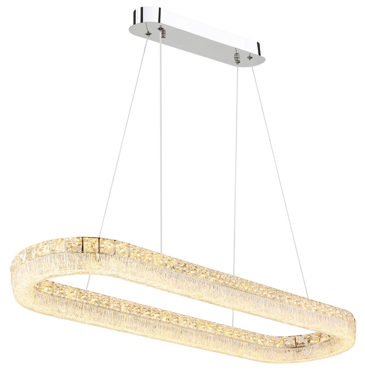 Led Viseća Svjetiljka Laurel - prozirno/boje kroma, Konvencionalno, staklo/metal (120/31,5/100,1cm) - Globo