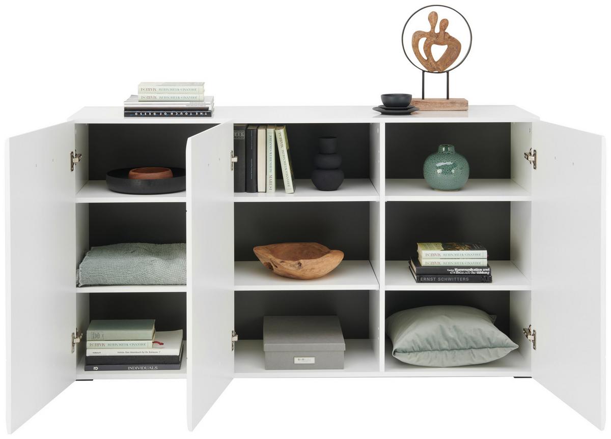 Široka Komoda Avanti, Bela - bela/antracit, Moderno, umetna masa/leseni material (150/84,6/42cm) - Hom`in