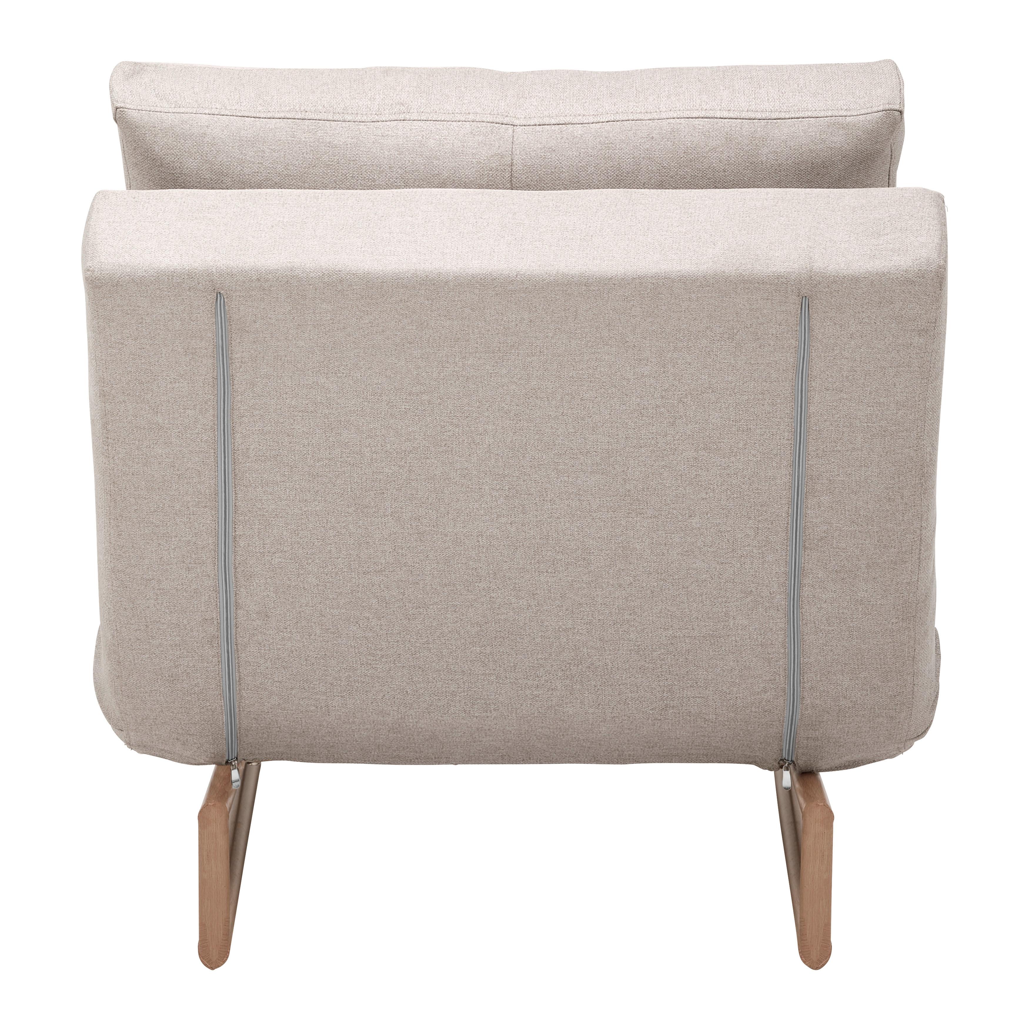 BÄDDFÅTÖLJ MALIC - beige/ekfärgad, Modern, metall/textil (80/84/90cm) - Bessagi Home
