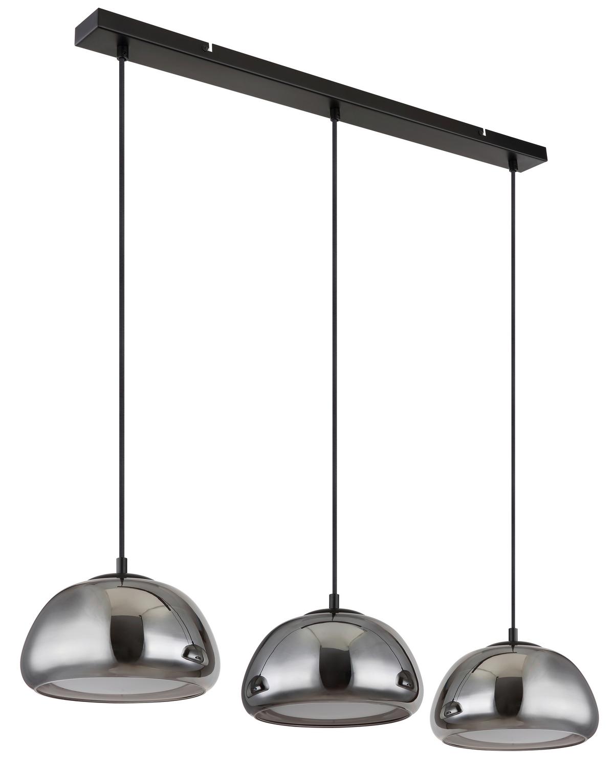 LAMPA WISZĄCA 15743-3H - jasnoszary/czarny, Trend, metal/tkanina (95/25/120cm) - Globo