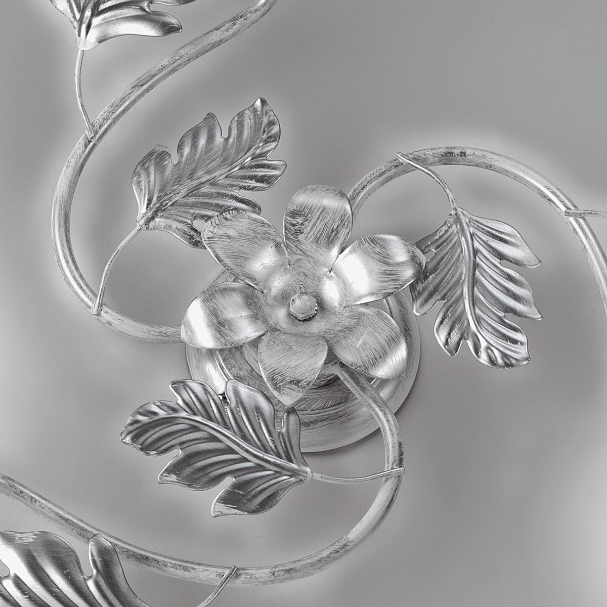 Deckenleuchte Marilena Weiß/Silber max. 6 Watt - Silberfarben/Weiß, KONVENTIONELL, Glas/Metall (60/20cm)