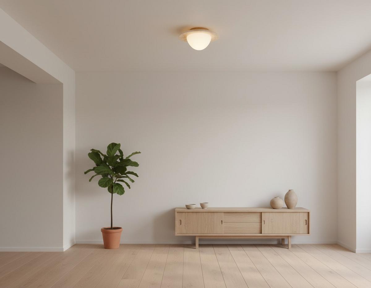LAMPA SUFITOWA KEAKA - beżowy/biały, Design, kamień/metal (25/10cm) - Collet's Monde