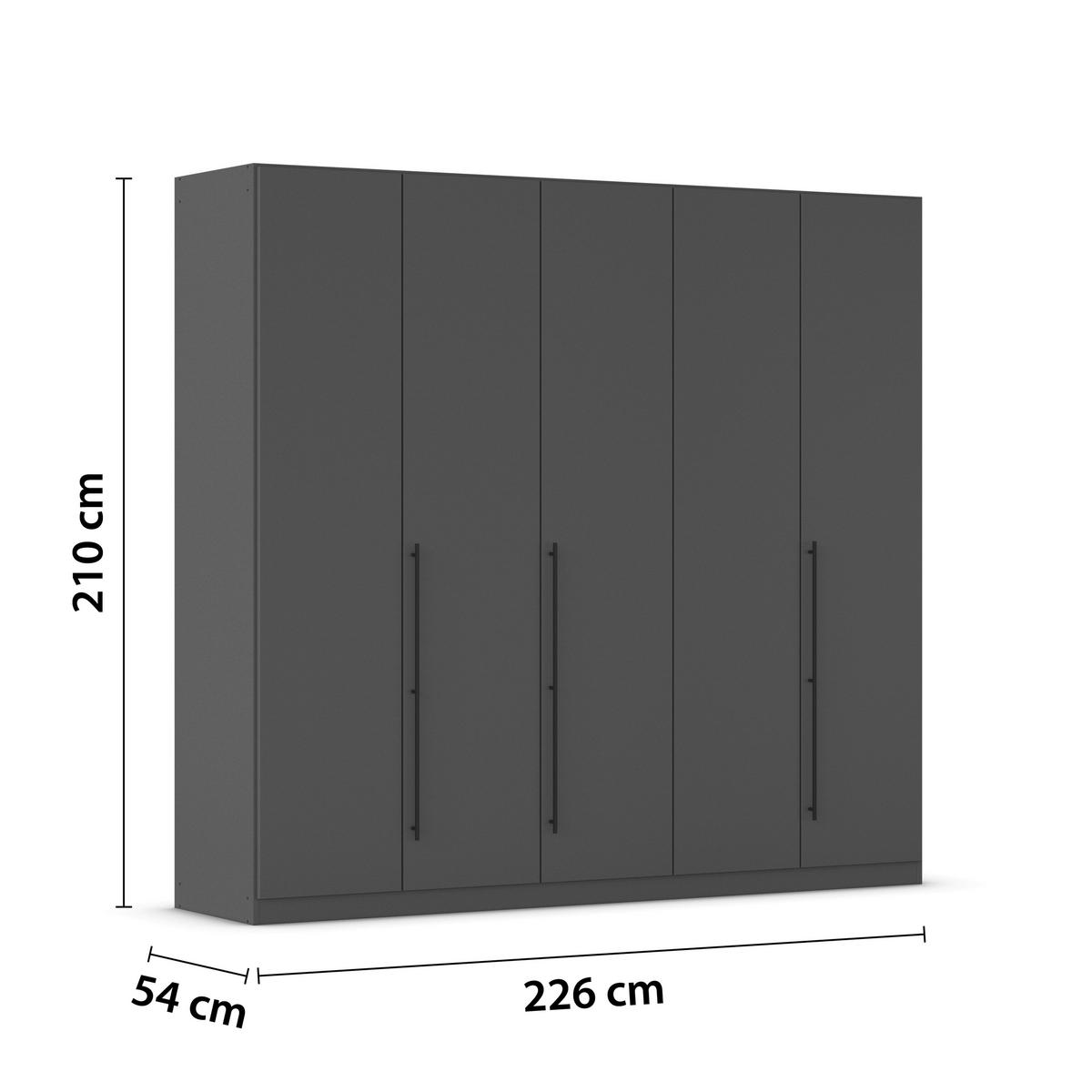Șifonier Safari - gri, Konventionell, material pe bază de lemn (226/210/54cm)