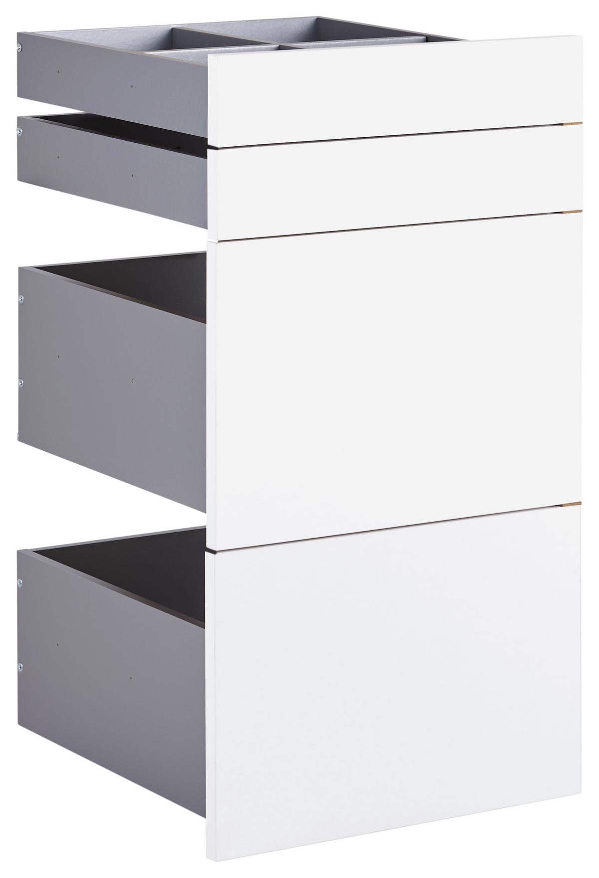 Set Predalov Unit - bela, Moderno, leseni material (45,3/83/47cm) - Based