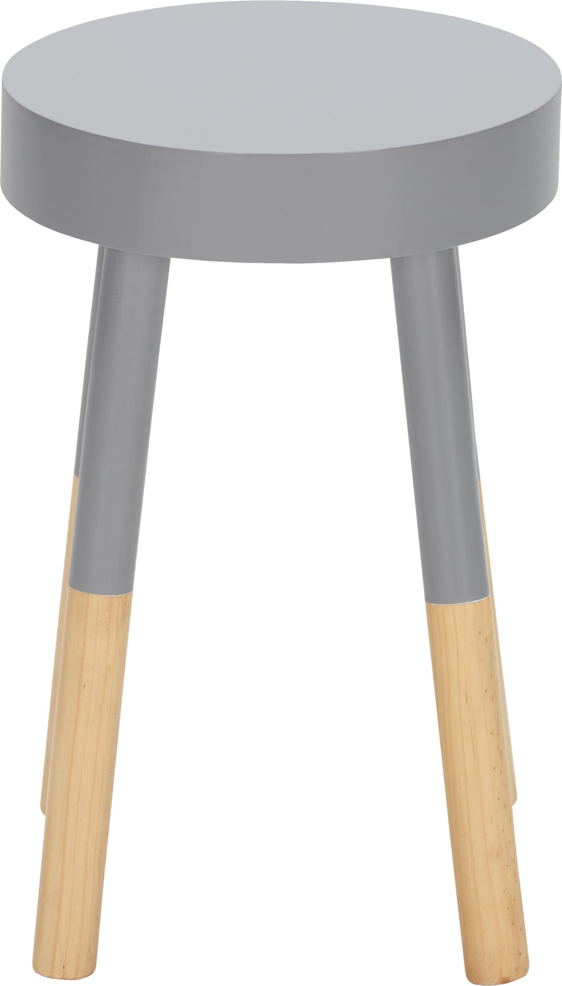 Hocker in Grau/Kieferfarben 'Frenzy' - Grau/Kieferfarben, Holz (30/48/30cm) - Bessagi Home