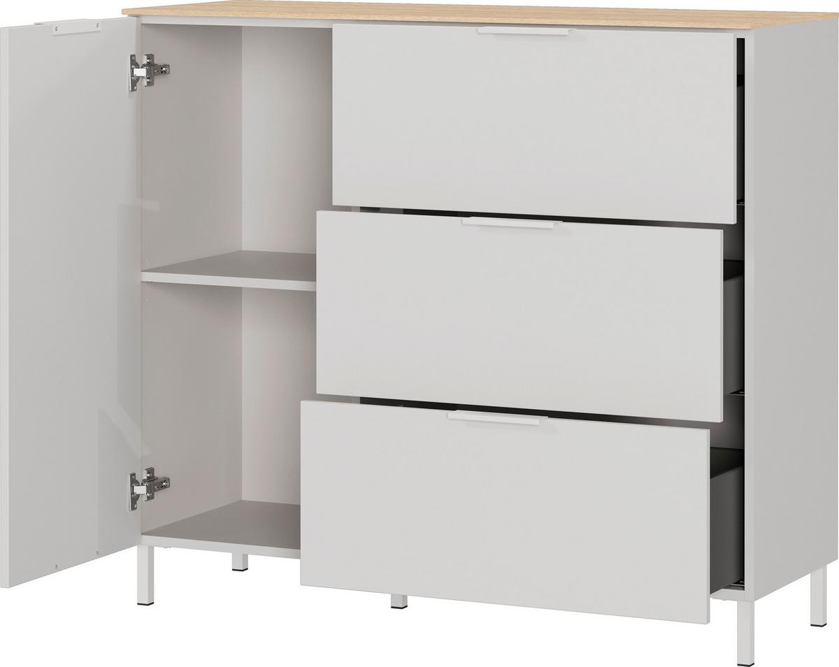 Kommode Gw-Savoca - Kaschmir/Eichefarben, Modern, Holzwerkstoff/Metall (109/98/40cm) - Mömax