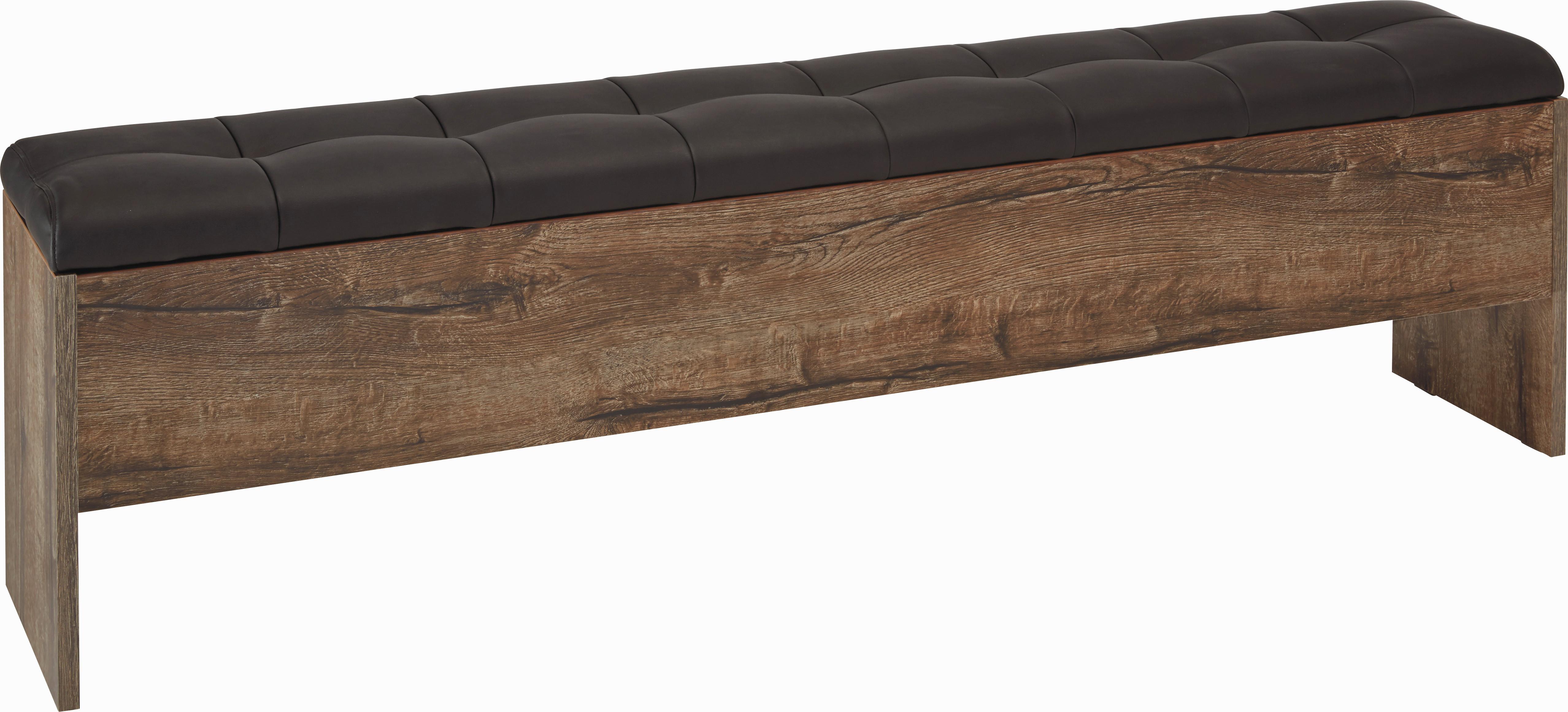 Bancă cu spaţiu de depozitare Bellevue - culoare lemn stejar/negru, Lifestyle, plastic/metal (185/54/34,8cm)