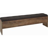 Škrinja Klupa Bellevue - boje hrasta/crna, Lifestyle, drvni materijal/koža (185/54/34,8cm) - Modern Living