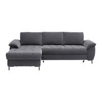 Ecksofa Focus L Grau Chenille - Schwarz/Grau, KONVENTIONELL, Holz/Textil (256/167cm) - Based