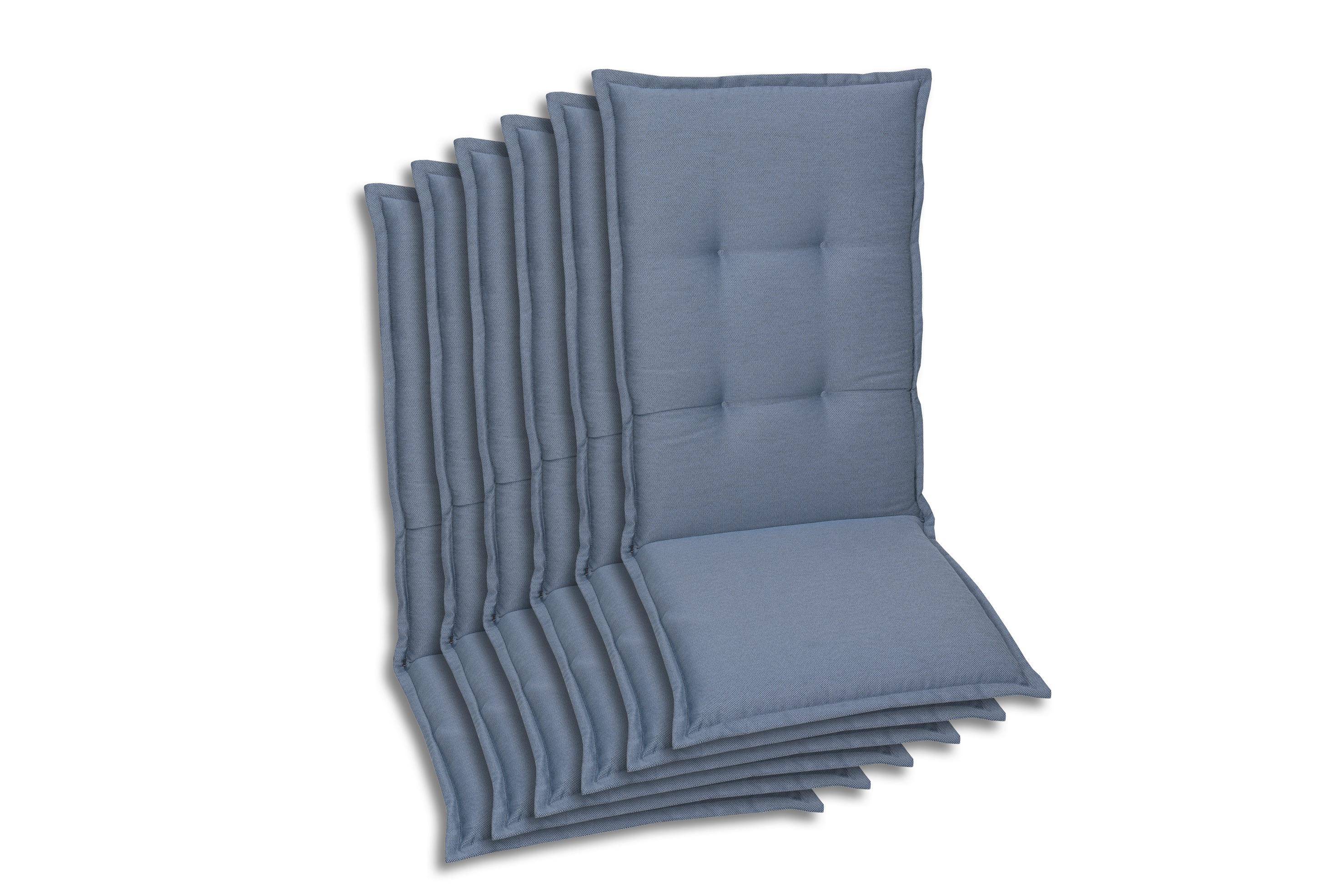 Sesselauflagenset Blau, 6-teilig - Blau, Basics, Textil (50/7/120cm)