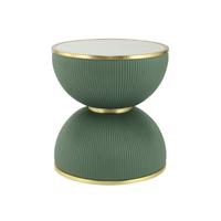 BEISTELLTISCH JOKAI 225 MINT - Goldfarben/Mintgrün, Design, Textil/Stein (47/51cm) - Kayoom