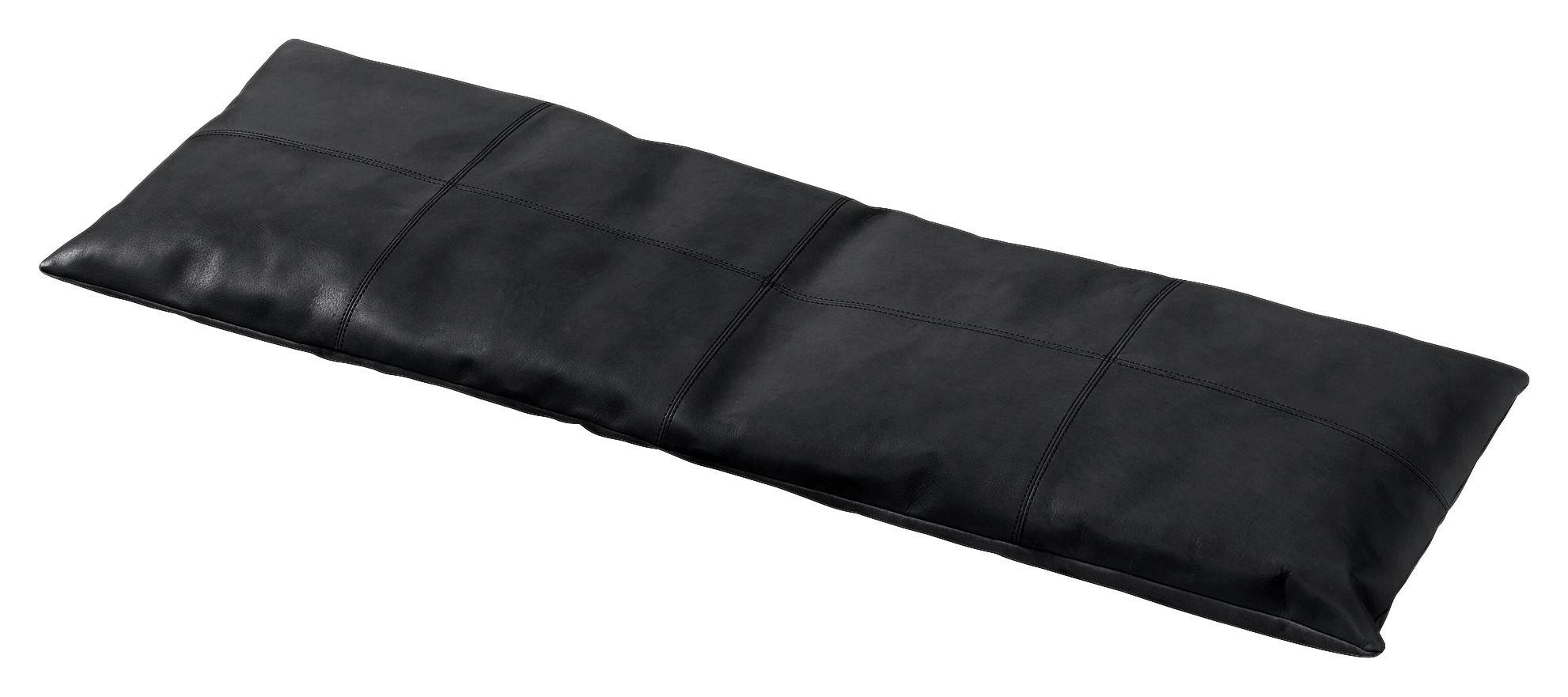 Bankauflage Lederkissen - Schwarz, Design, Leder (104/3/35cm) - MID.YOU