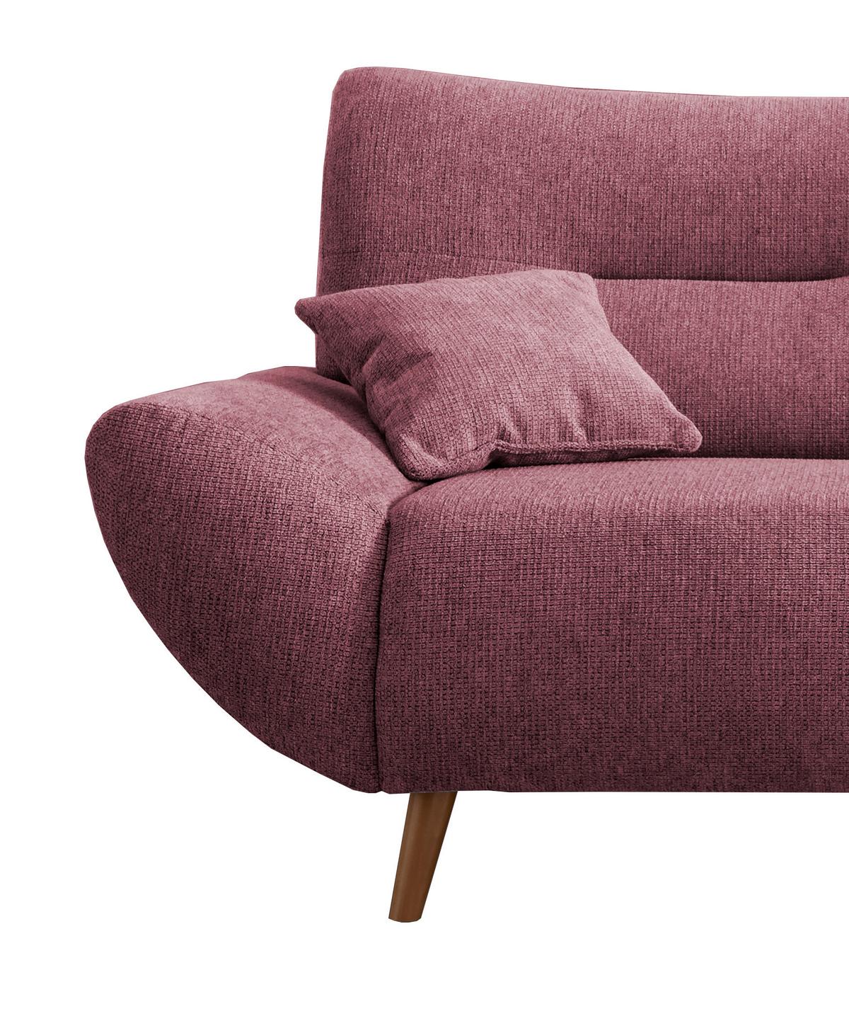 3-Sitzer-Sofa Drago Brombeere Chenille - Wildeiche/Brombeere, MODERN, Holz/Textil (205/81/90cm) - MID.YOU