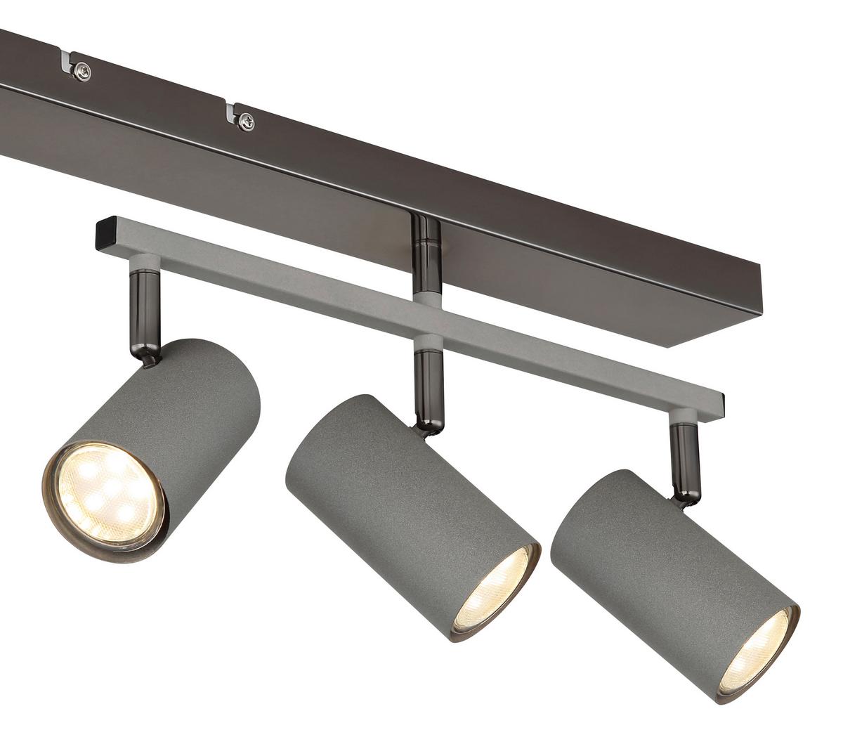 Strahler Robby Grau/Schwarzchrom max. 35 Watt - Schwarzchrom/Grau, Design, Metall (70/35/17cm) - Globo