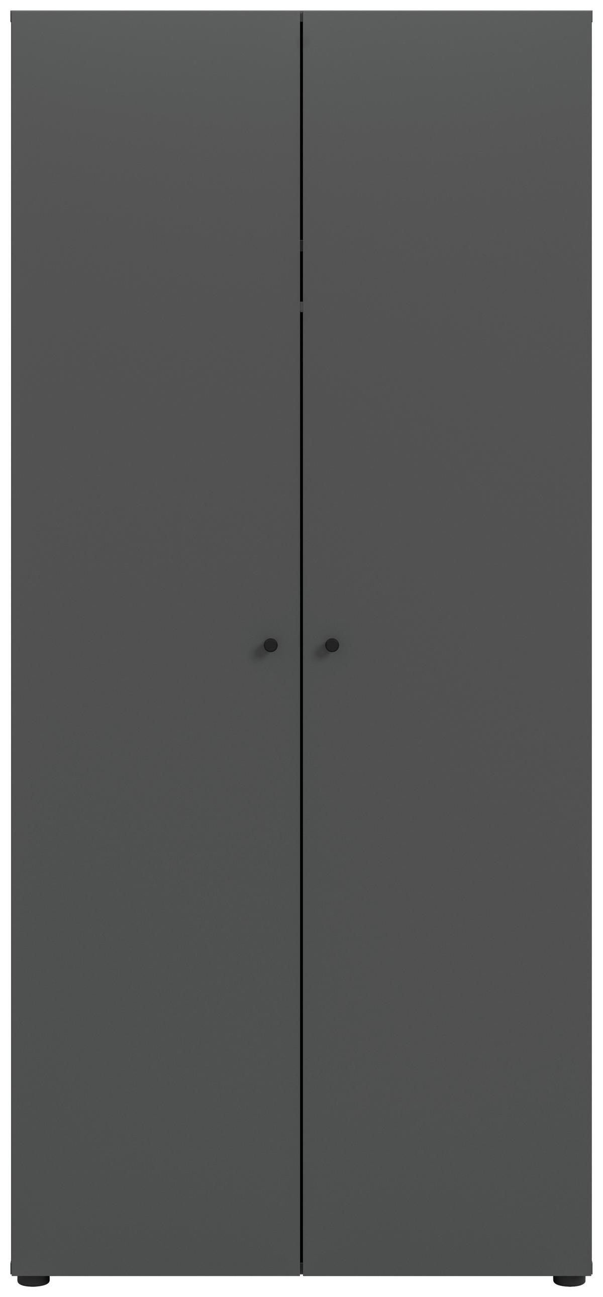 Drehtürenschrank DARWIN ca.80x176x51cm Anthrazit - Anthrazit/Schwarz, MODERN, Holzwerkstoff/Kunststoff (80/176/51cm) - MID.YOU