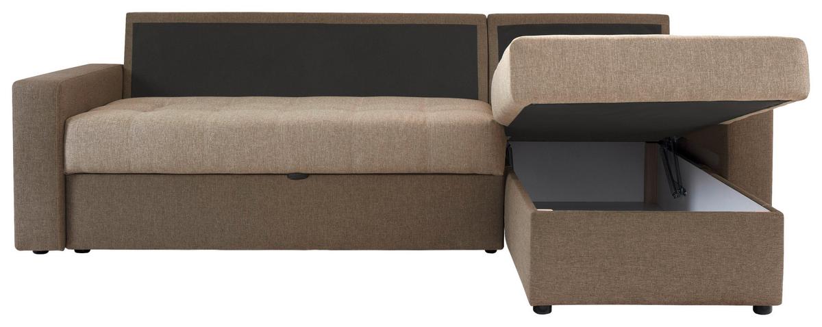 Sedežna Garnitura Atlanta, Z Ležiščem - črna/rjava, Moderno, tekstil (230/160cm) - Modern Living
