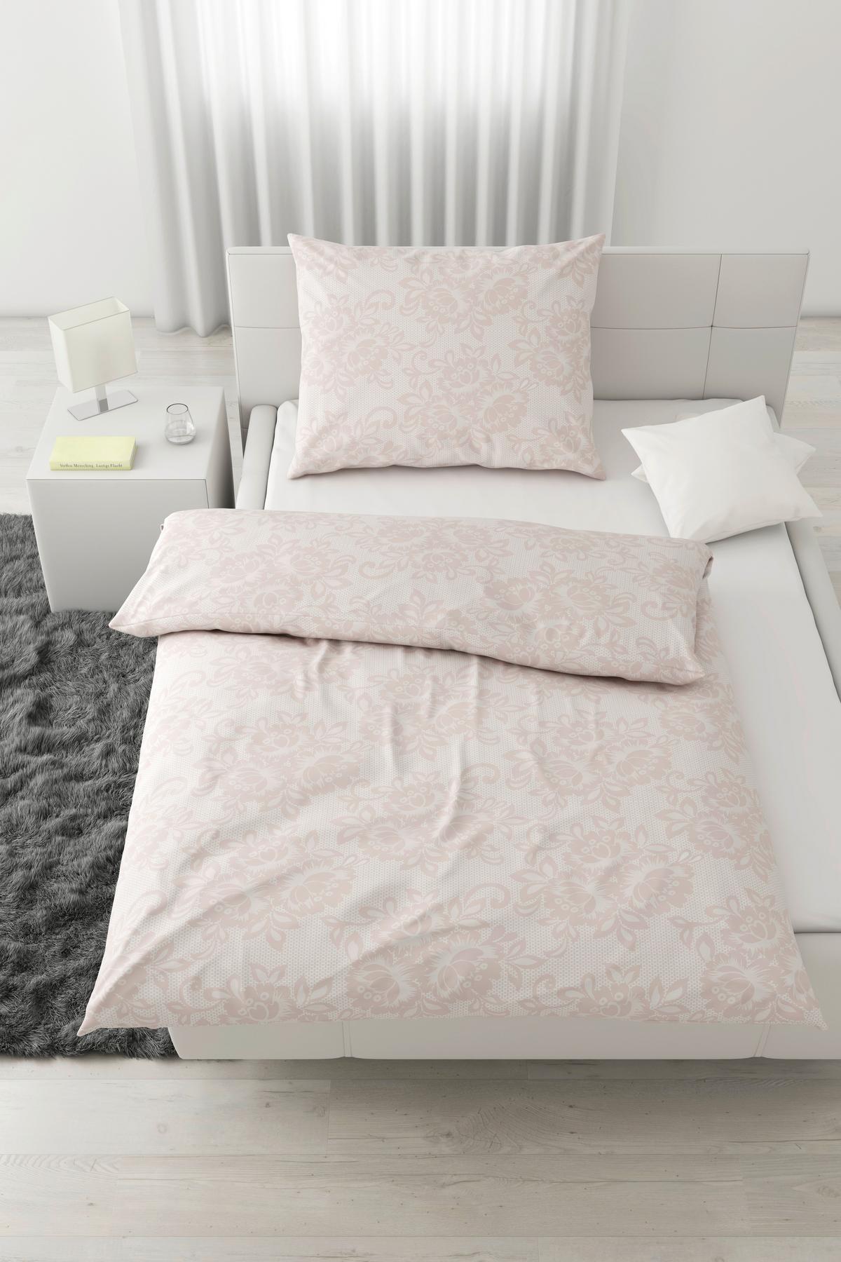 Lenjerie de pat Senta, cca. 140x200/50x70 cm - roz, Romantik / Landhaus, textil (140/200cm) - Modern Living