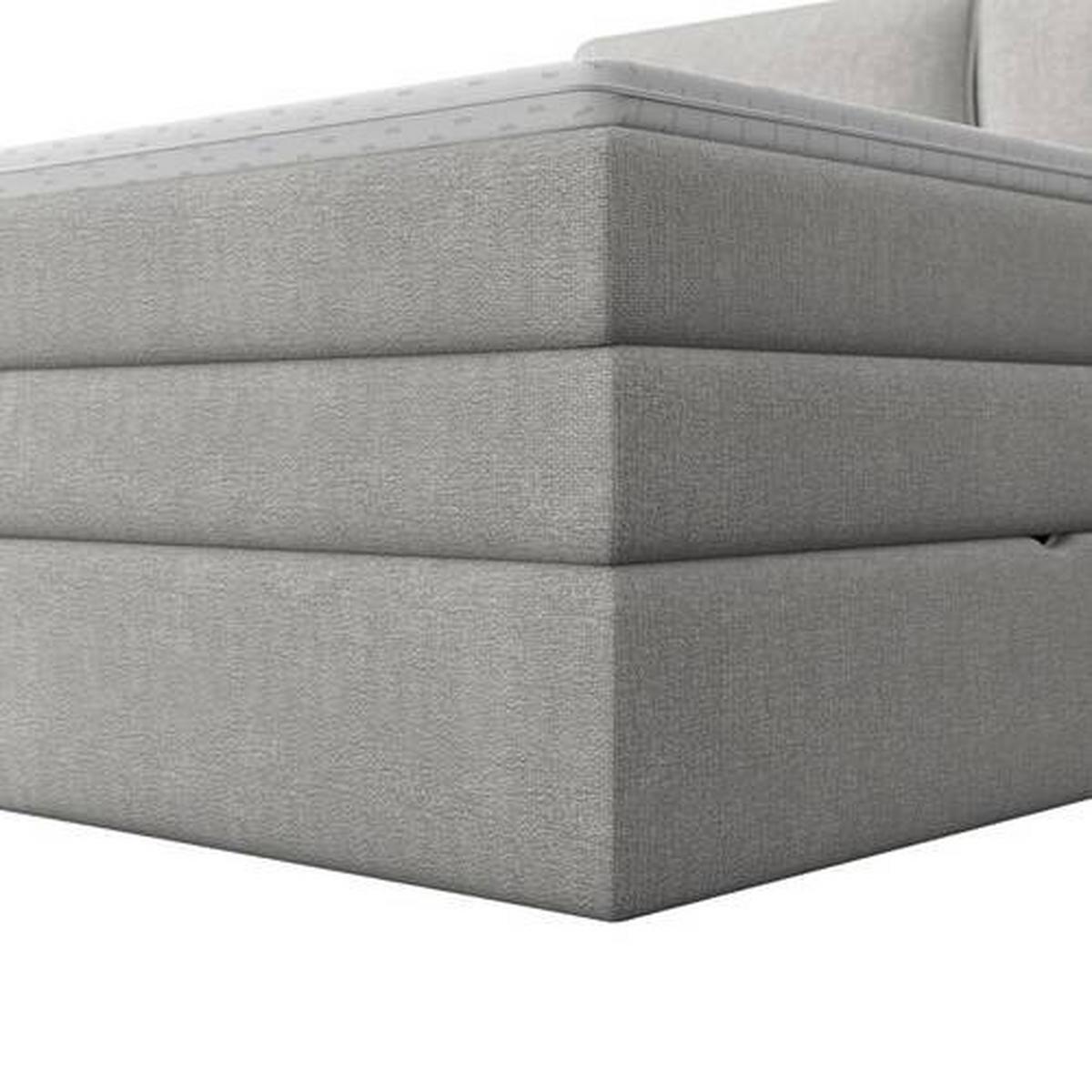 Postelja Boxspring Mosamo, 180x200, Svetlo Siva - črna/svetlo siva, Moderno, umetna masa/tekstil (180/200cm) - Bessagi Home