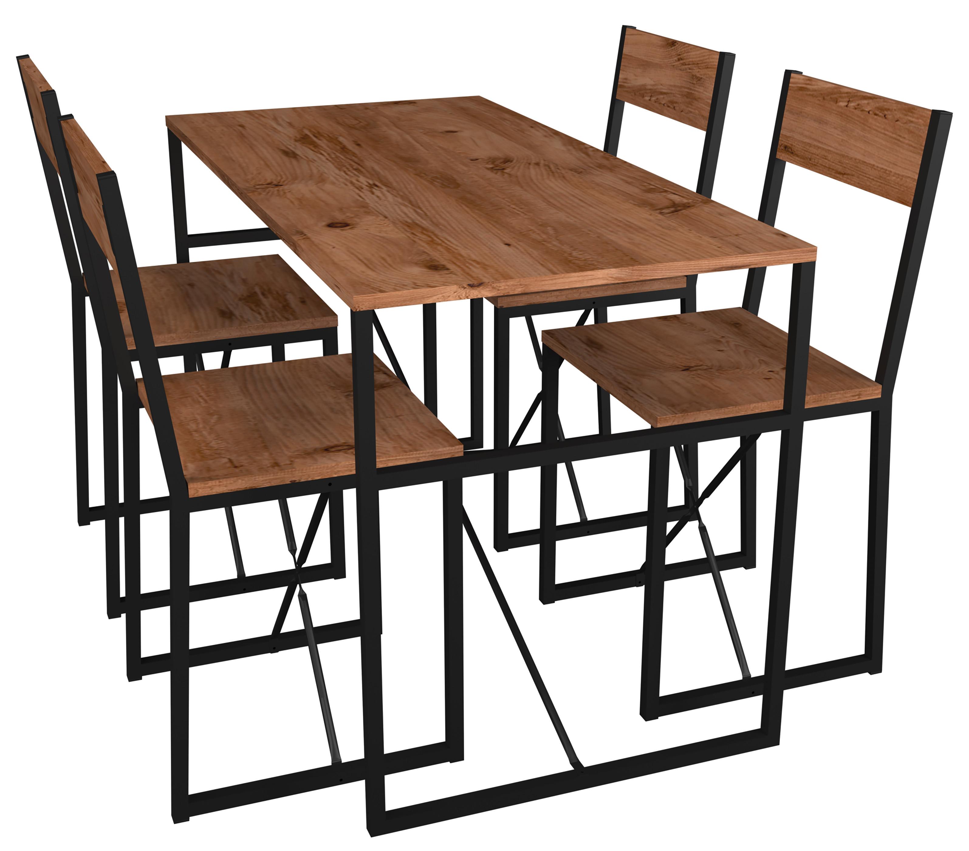 ESSTISCH INSASI L - Honigeiche/Schwarz, Design, Holzwerkstoff/Metall (120/52,7/84,7cm) - MID.YOU