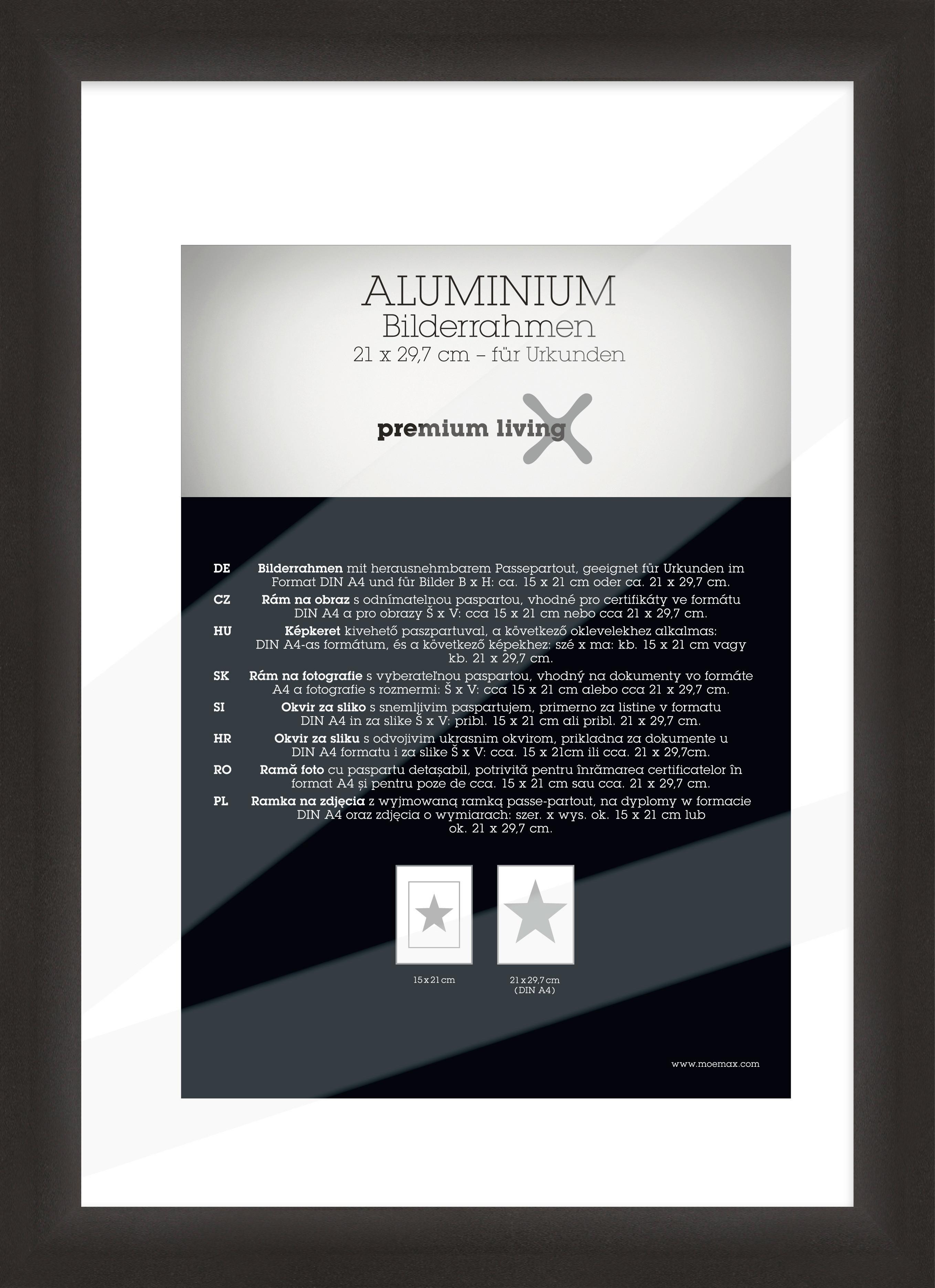 Okvir Za Slike Aluminium - črna, Basics, kovina (24.1/32.8/2.2cm) - Premium Living