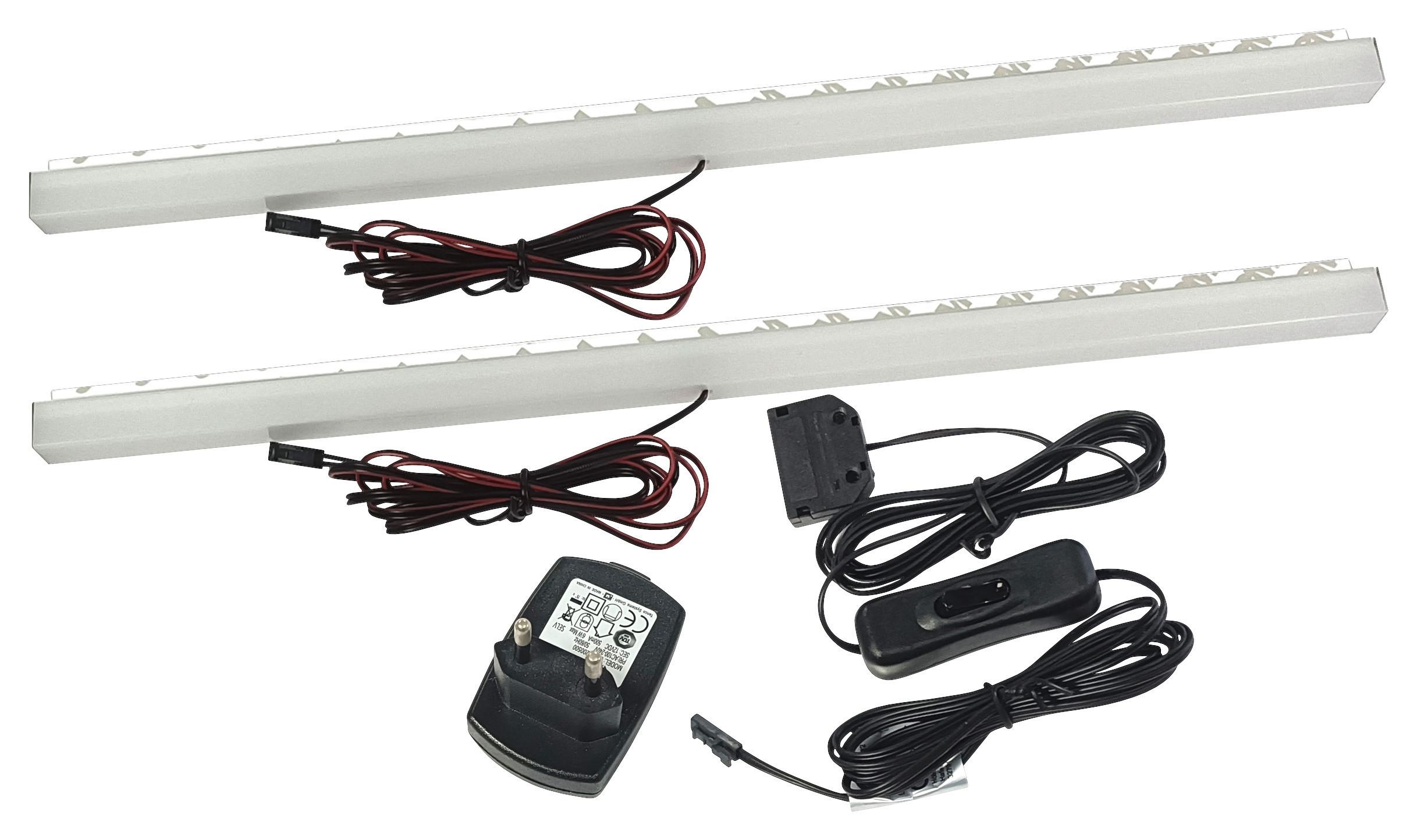 Set de lumini pentru polițe LED ALULEISTE - antracit, Modern, plastic/metal (35/3/3cm) - Modern Living