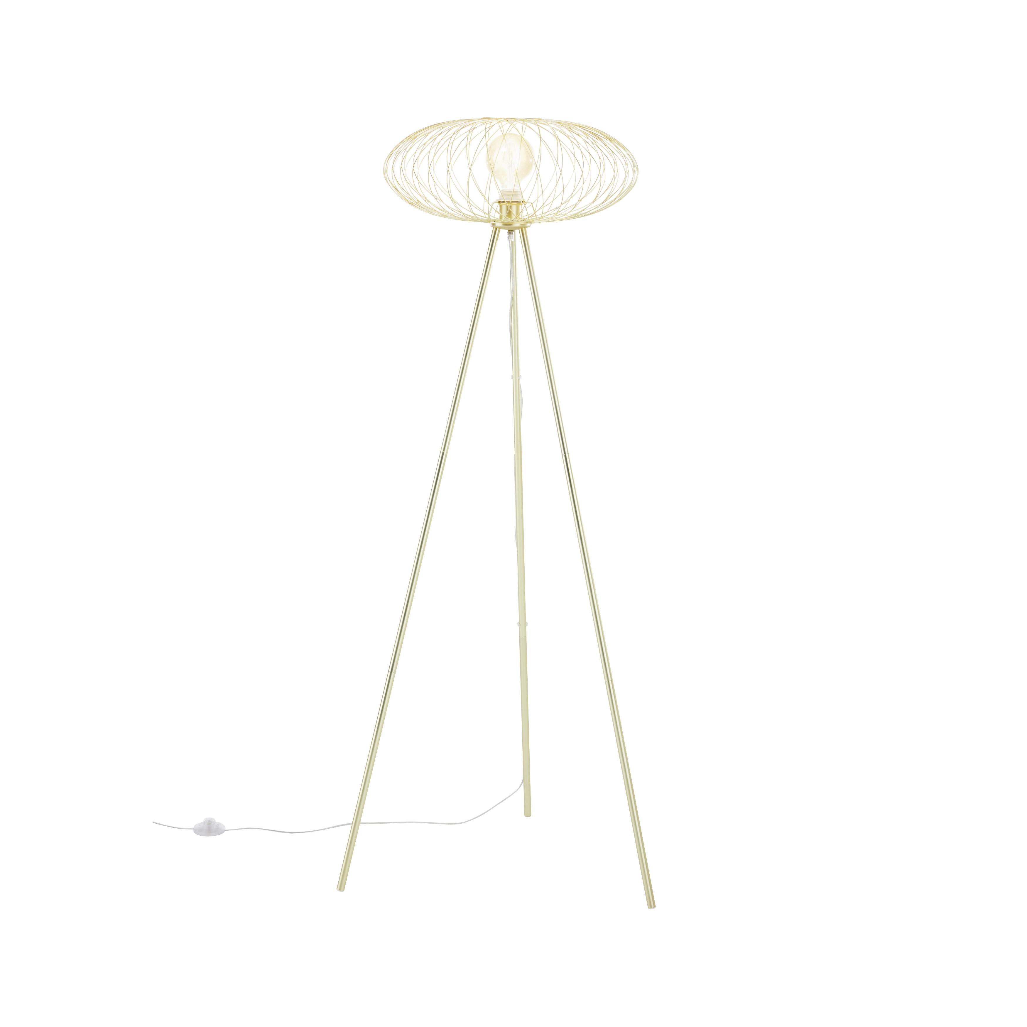 Stehleuchte Tiziana max. 40 Watt - Goldfarben, MODERN, Metall (50/150cm) - Bessagi Home