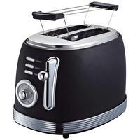 Toaster Retro aus Edelstahl in Schwarz - Edelstahlfarben/Schwarz, KONVENTIONELL, Metall (29,8/24,2cm) - Insido