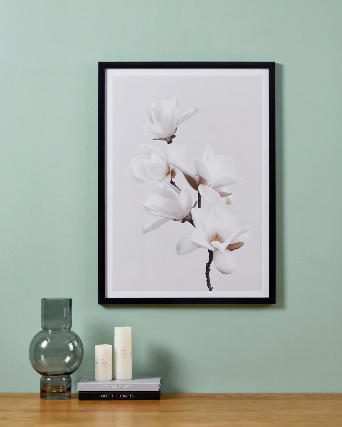 Druckgrafik Roberval Weiß/Beige/Schwarz ca. 53x73cm - Pink/Beige, Trend, Glas/Papier (53/1,6/73cm) - Eglo