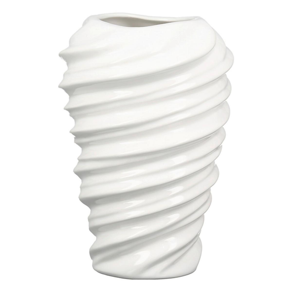 Vase Twist Weiß - Weiß, Basics, Keramik (17/27cm)