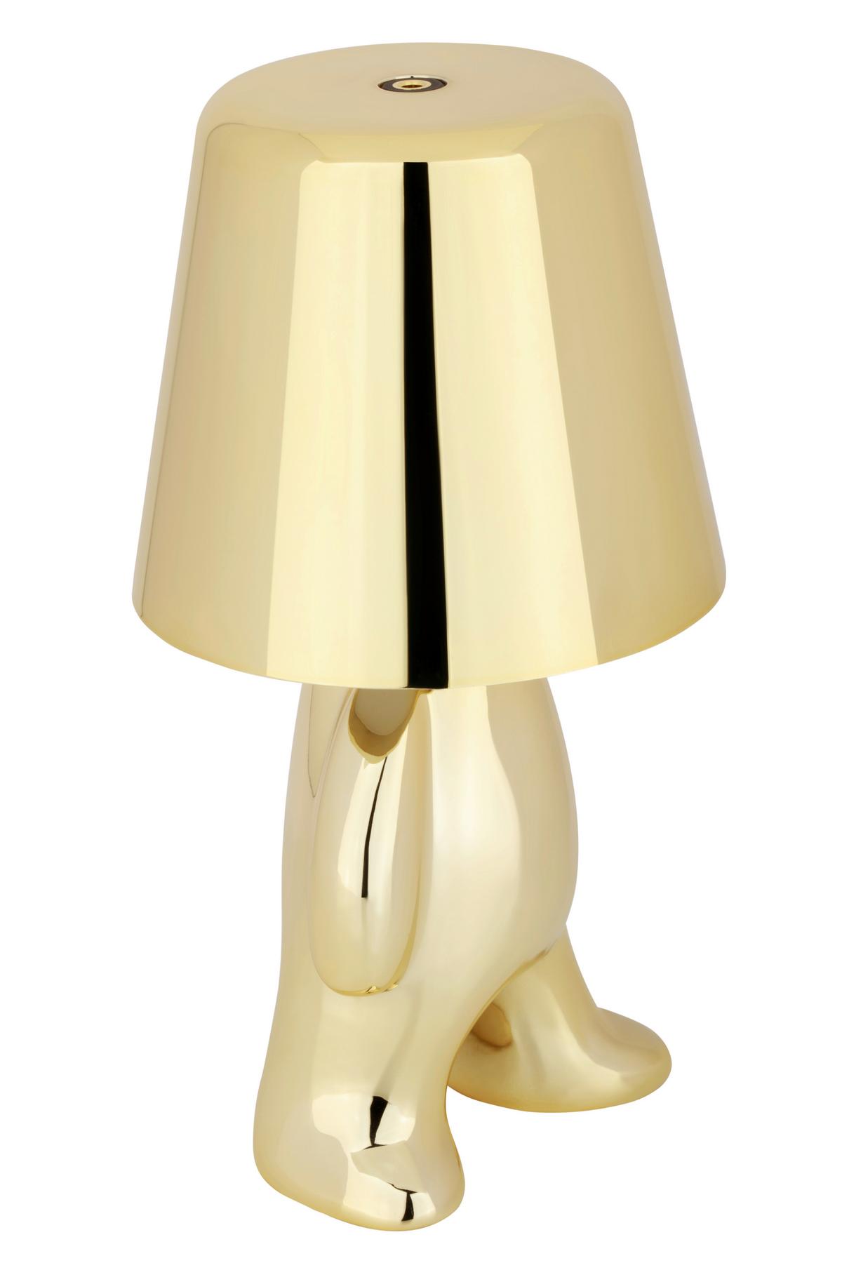 LAMPA STOŁOWA Z AKUMULATOREM BROOKLYN - kolor złoty, Trend, tworzywo sztuczne/metal (9/17cm) - Novel
