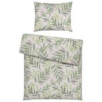 Bettwäsche Stitched Leaves Grün/Beige ca. 140x200cm - Beige/Grün, Textil (140/200cm) - Modern Living