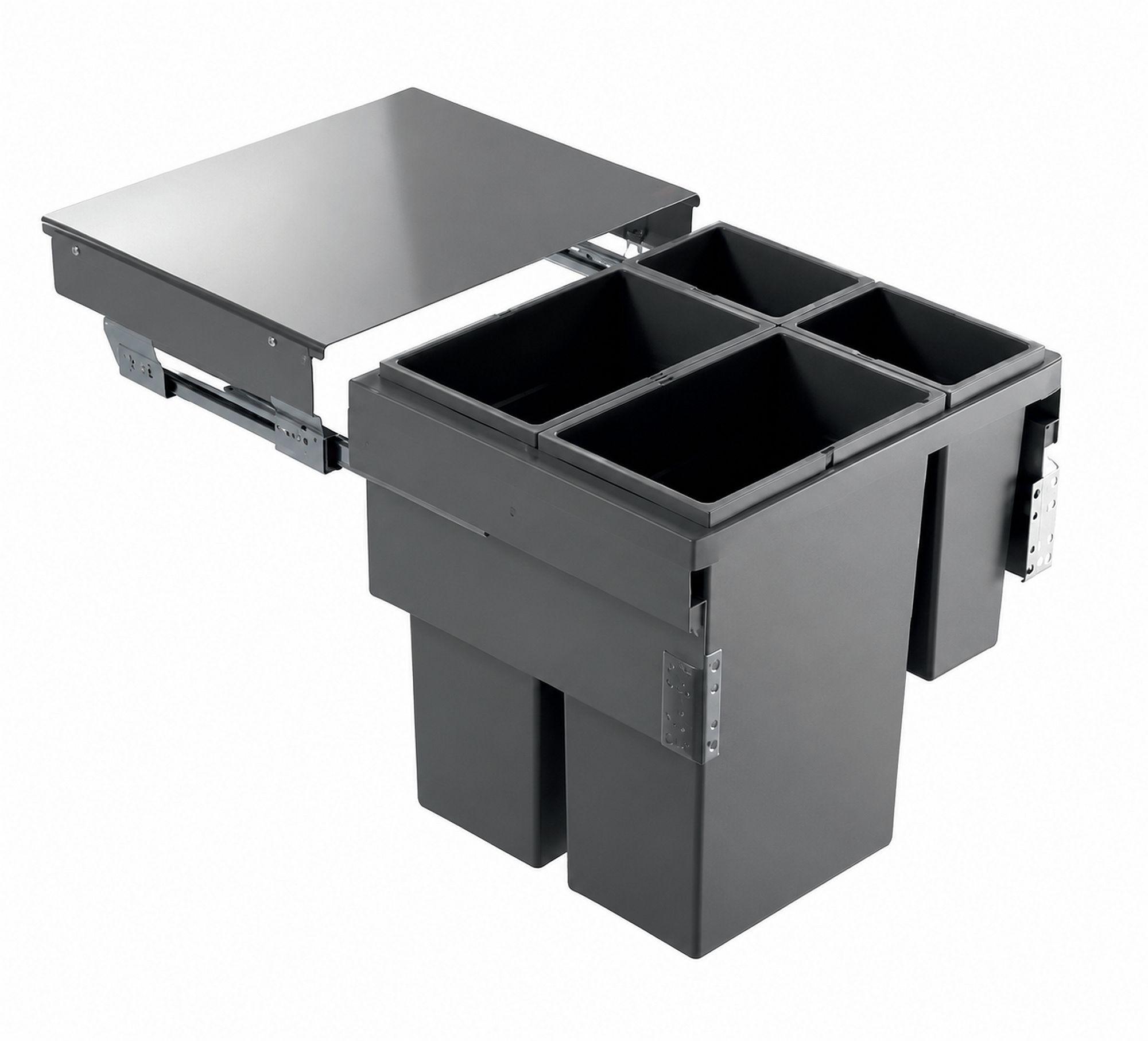 Abfallsammler 106393 Dunkelgrau - Dunkelgrau, MODERN, Kunststoff (56,8/54,5/47,9cm) - HKT