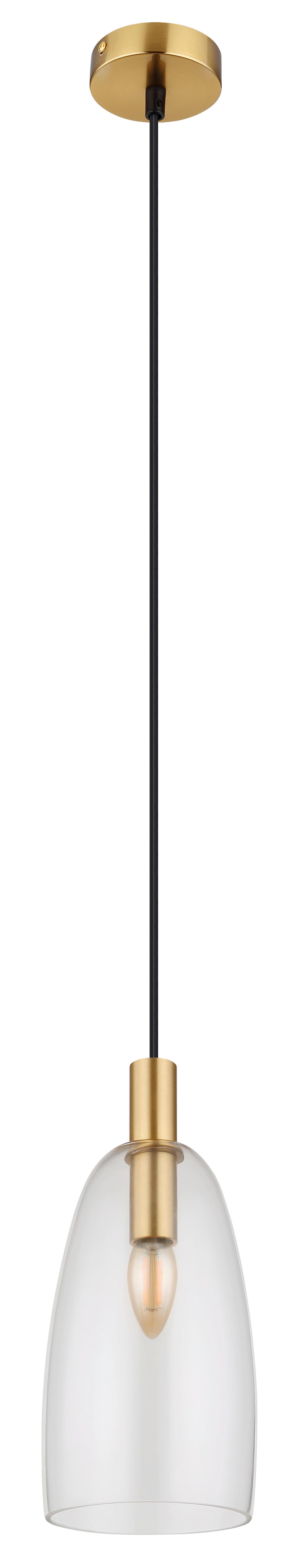 Hängeleuchte Garri max. 40 Watt - Messingfarben, KONVENTIONELL, Glas/Metall (14/120cm) - Globo