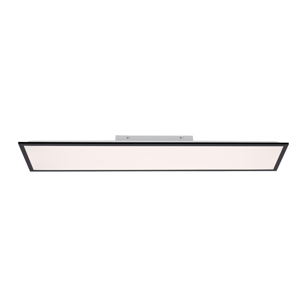 Deckenleuchte Flat in Schwarz max. 37 Watt - Schwarz, Basics, Kunststoff/Metall (119,5/29,5/7cm)