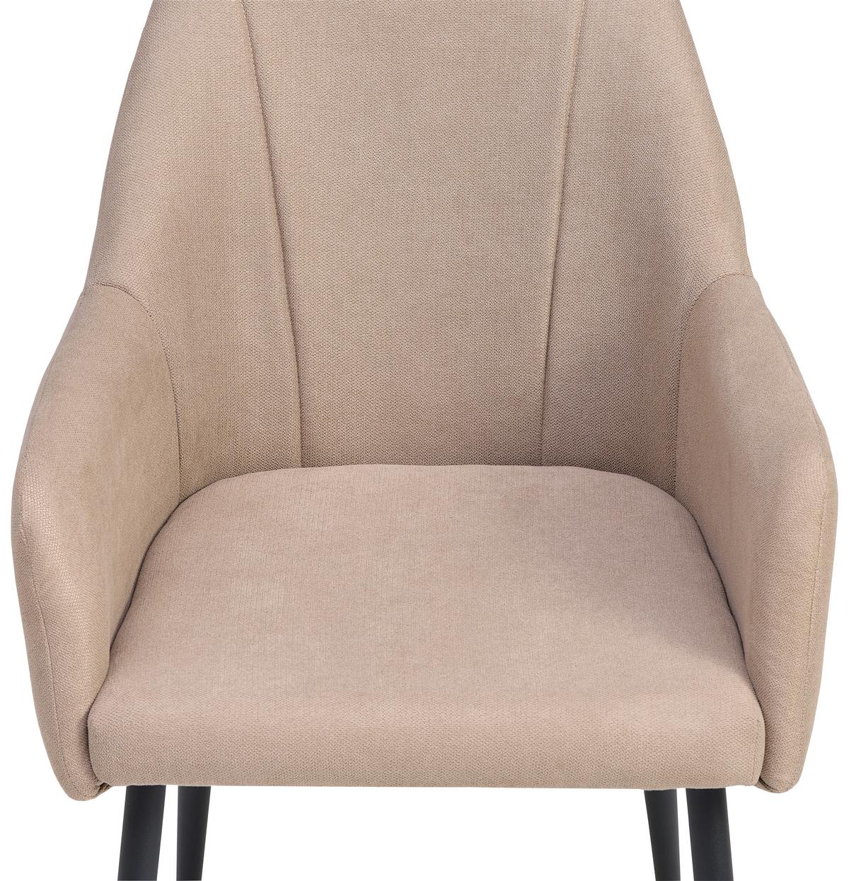 KRZESŁO Z PODŁOKIETNIKAMI ADELINA - czarny/cappuccino, Lifestyle, metal/tkanina (56/87/60cm) - MID.YOU