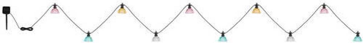 Solarleuchte Lichterkette Schwarz/Transparent - Klar/Pink, Basics, Kunststoff (360/8,5/10cm) - Globo