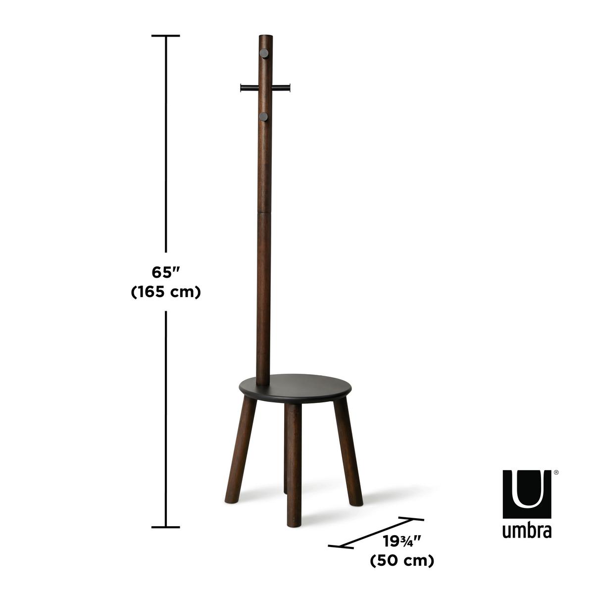 Kleiderständer Dunkelbraun - Dunkelbraun, Basics, Holz (51/165cm) - Umbra