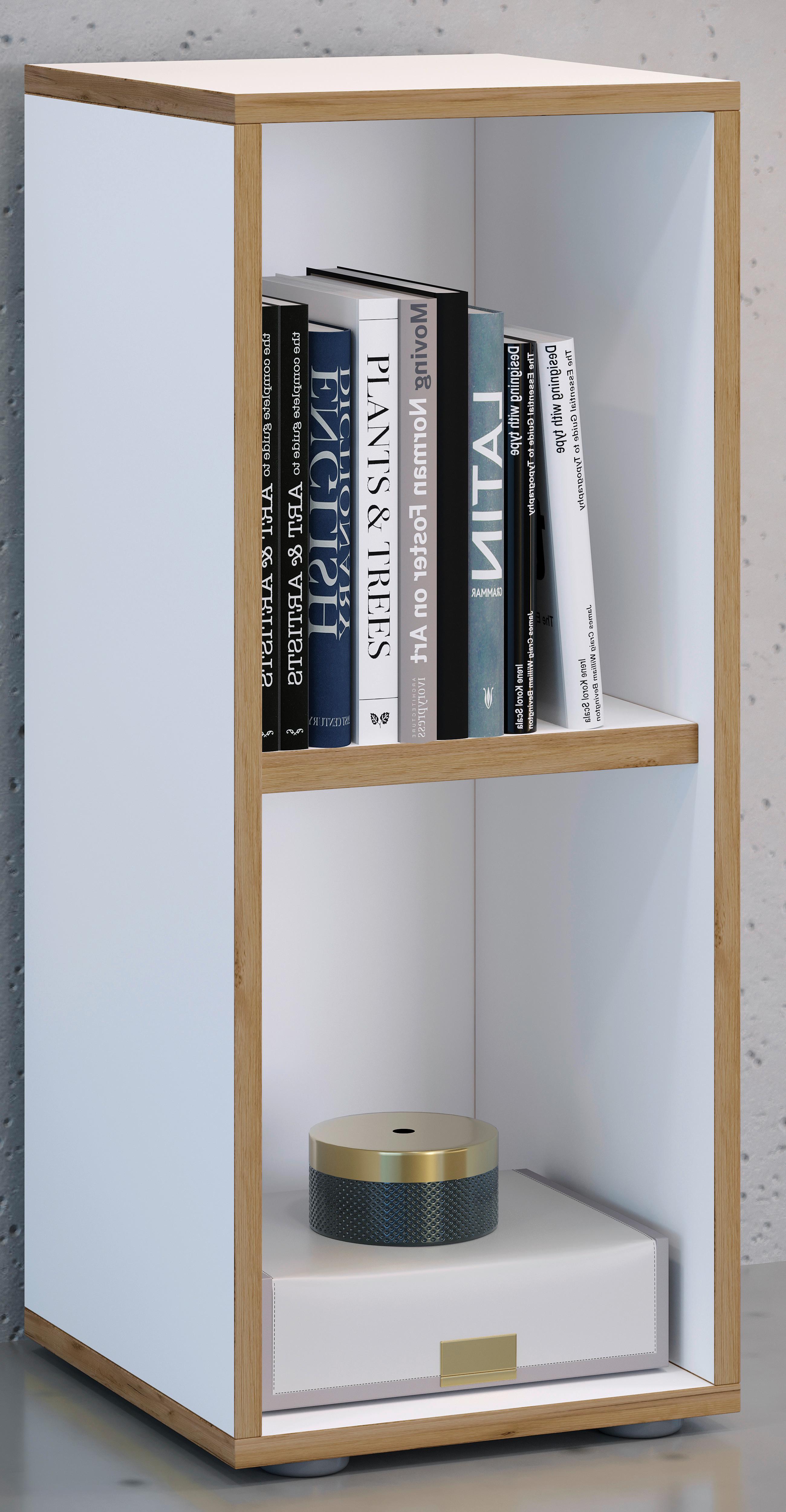 AKTENREGAL SALIA B30 - Honigeiche/Weiss, Design, Holzwerkstoff/Kunststoff (30/74/33cm) - MID.YOU