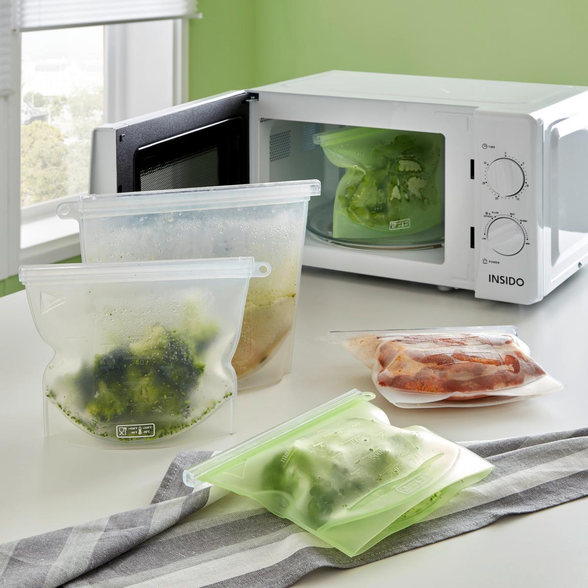 Set pungi Zipper - verde/transparent, plastic (1000ml) - Modern Living