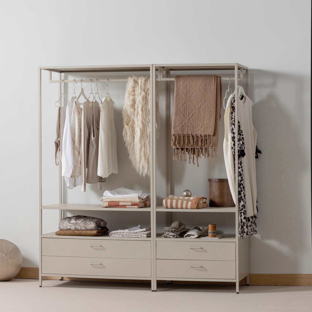 OFFENER KLEIDERSCHRANK Ferris Sandfarben B: 70cm - Sandfarben, Basics, Metall (70/185/54cm) - MID.YOU