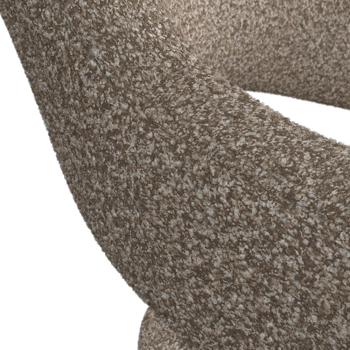 Armlehnstuhl Aria Braun Bouclé Gepolstert - Schwarz/Braun, MODERN, Holz/Textil (54/82cm) - Bessagi Home