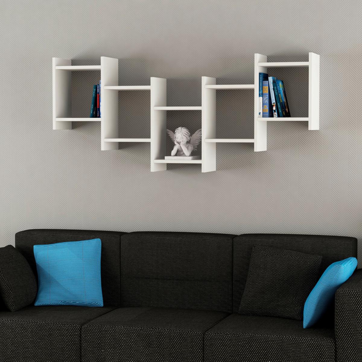 Stenski Regal Bat, Bela - bela, Design, leseni material (151/64/20cm) - Livetastic